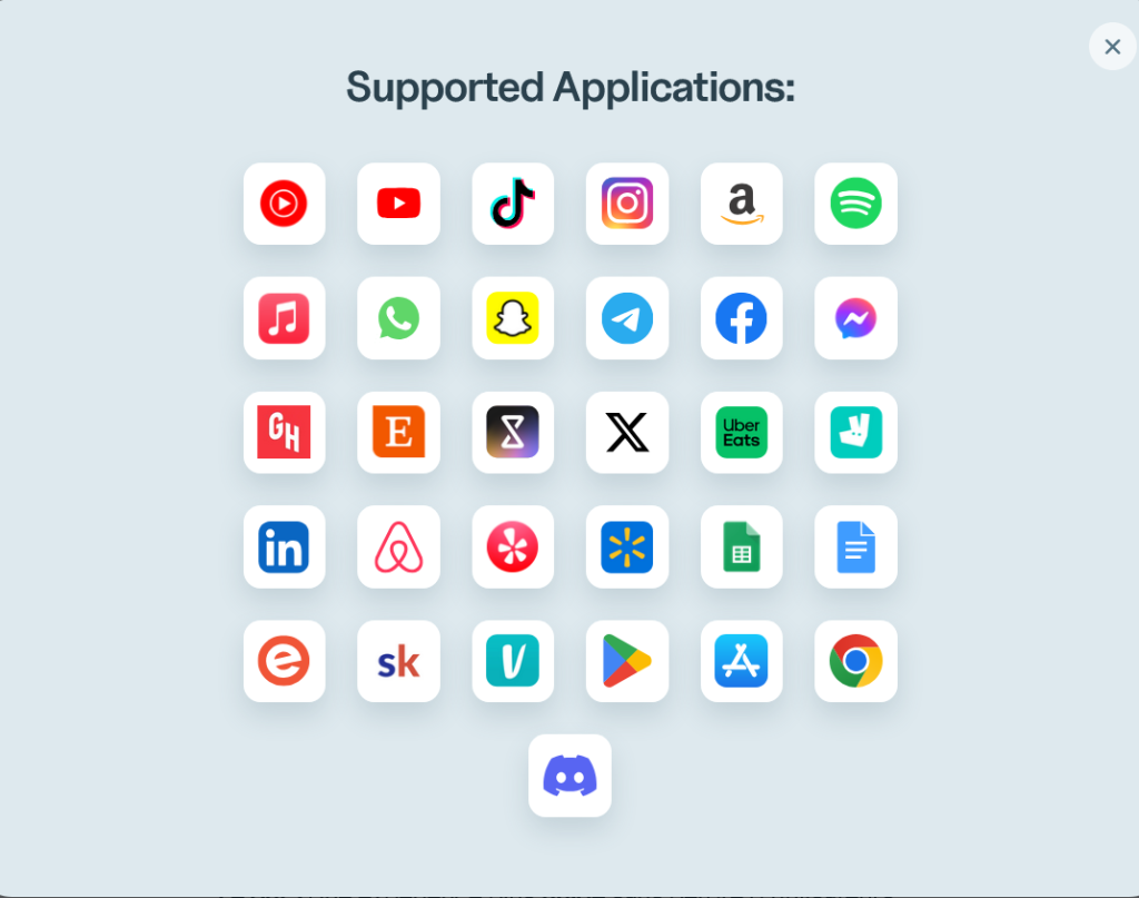 taap it liste applications compatible