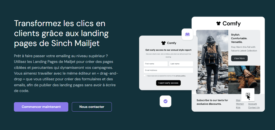 Création de landing pages mailjet