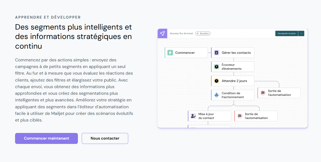Gestion des contacts et segmentation mailjet