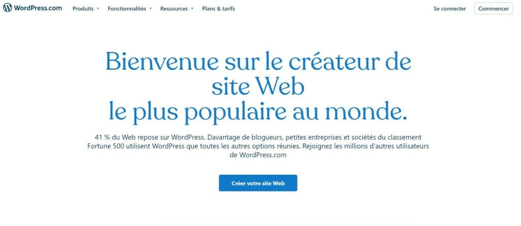 page acceuil wordpress