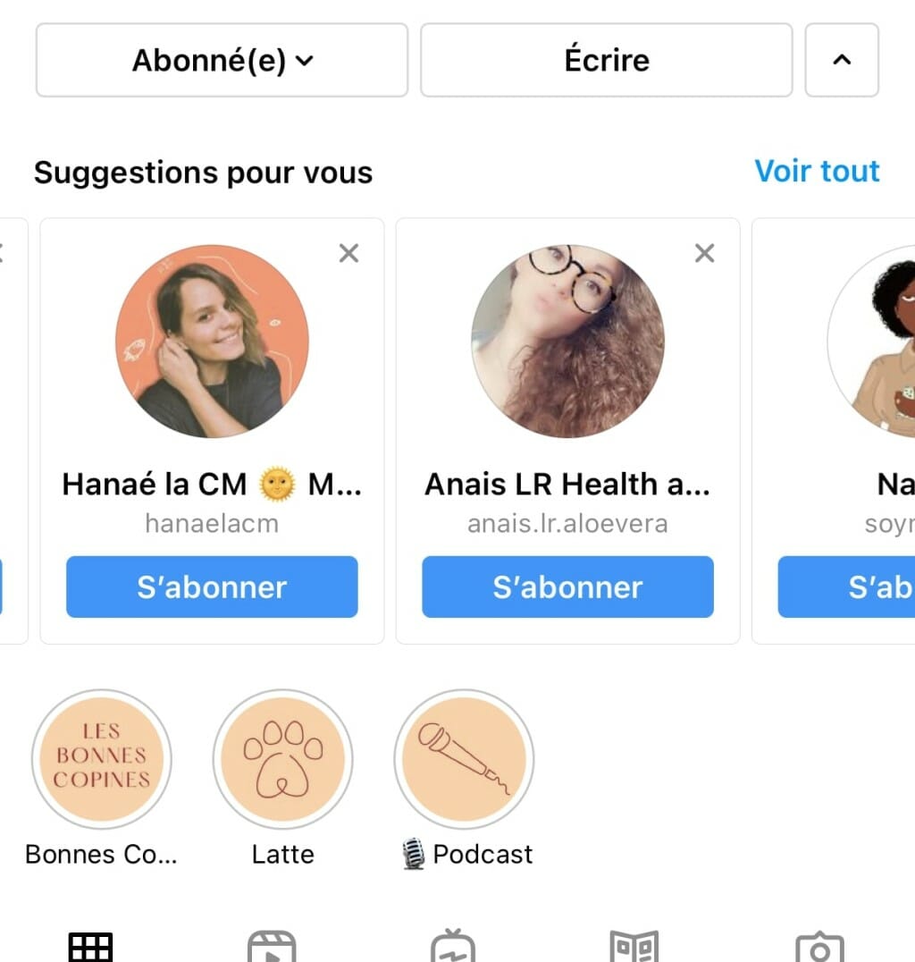 suggestion insta compte similaire