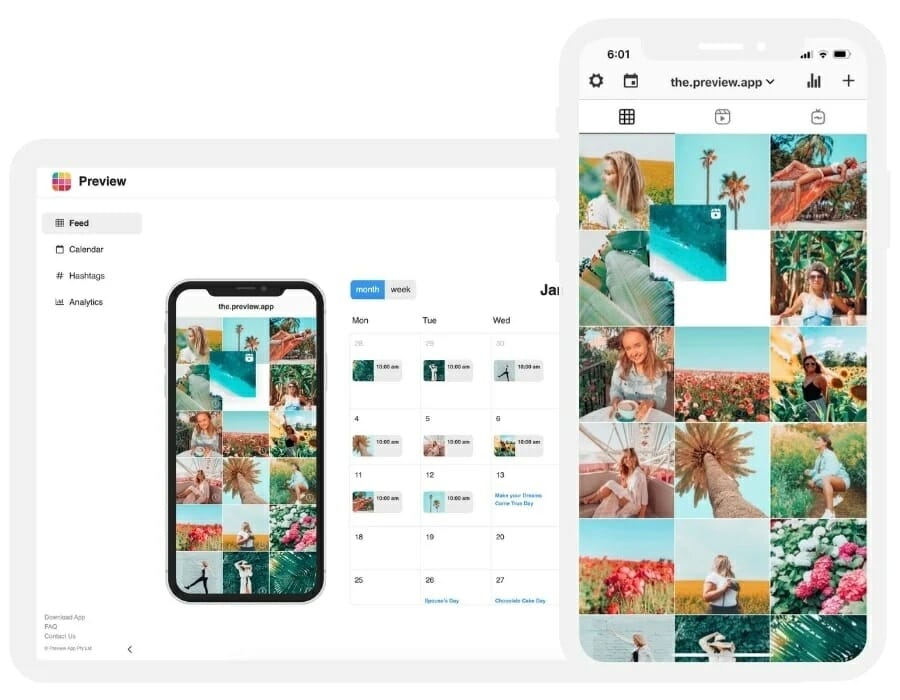 instagram feed application organiser preview