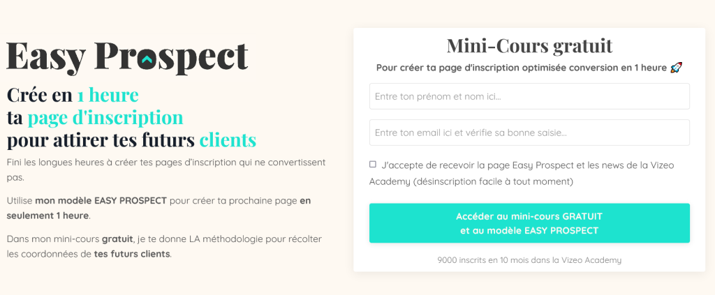 exemple lead magnet mini cours easy prospect