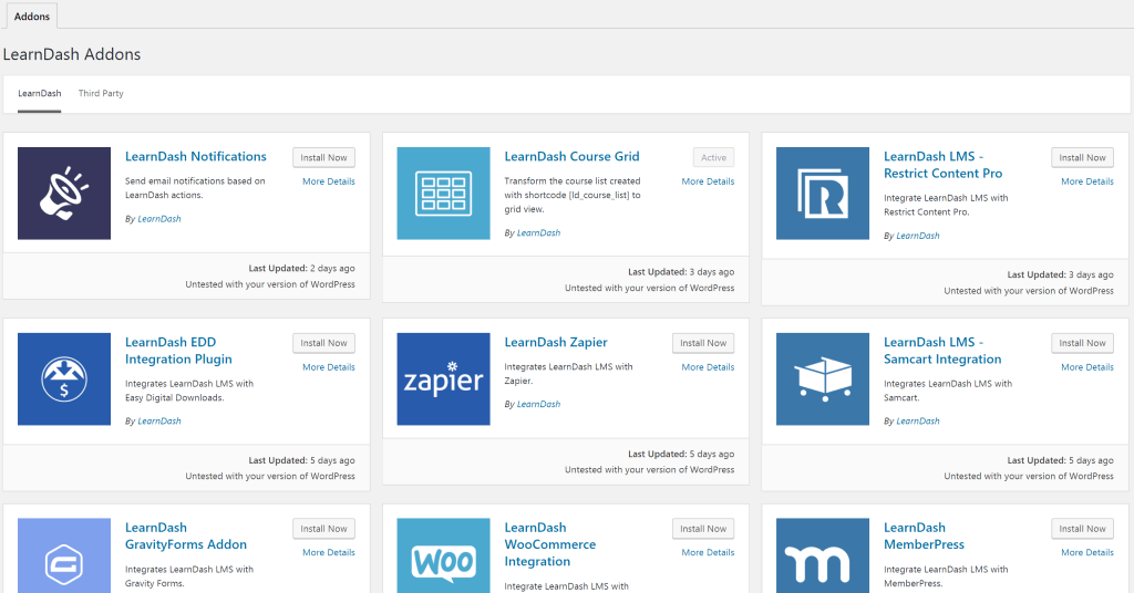 learndash add on integration plugin wordpress lms