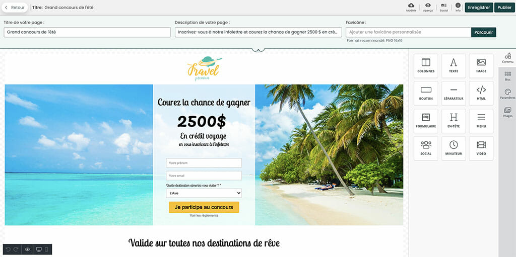 avis leadfox creation landing page