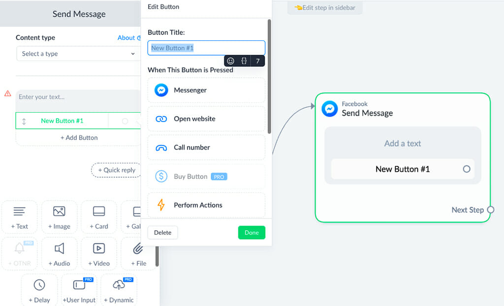 creer chatbot builder manychat