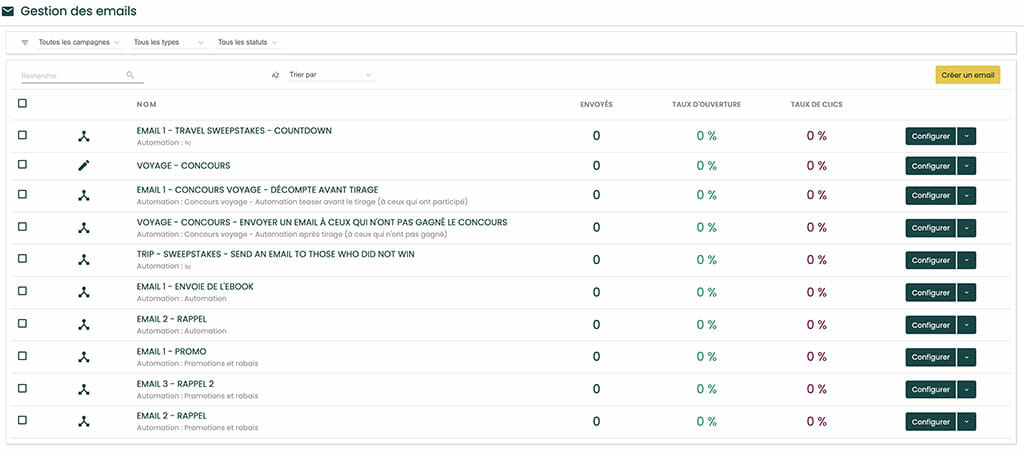gestionnaire emailing leadfox