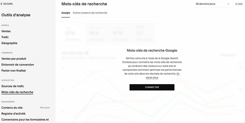 connexion google search_console squarespace test