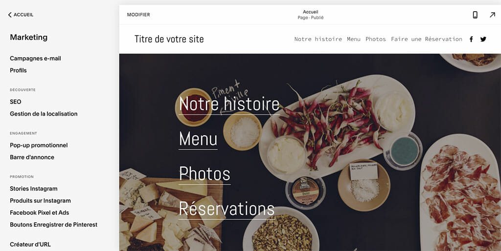 outils marketing squarespace avis