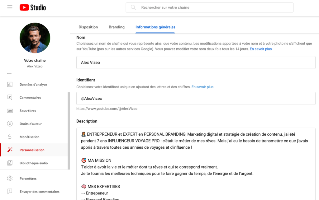 comment creer chaine youtube personnalisation