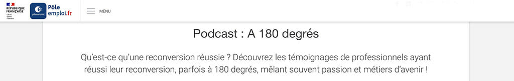 a 180 degres podcast reconversion professionnelle