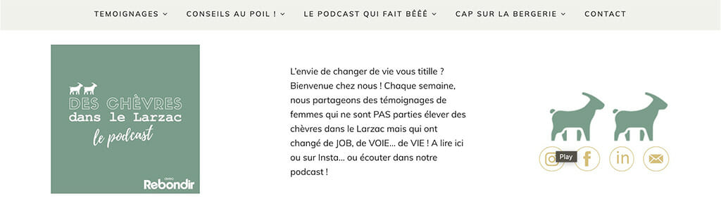 des chevres dans le larzac podcast reconversion professionnelle