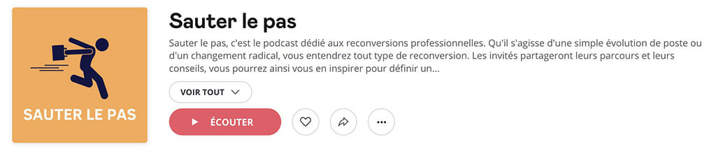 sauter le pas podcast reconversion professionnelle
