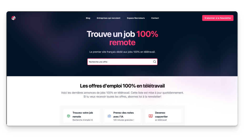 plateforme teletravail full remote fr france