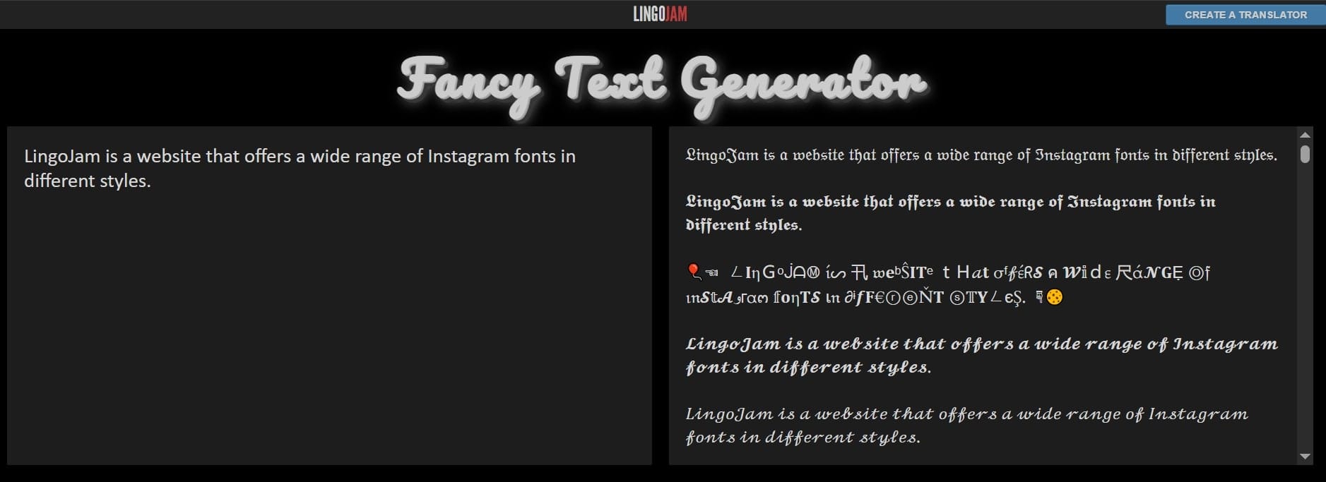 LingoJam typo Instagram