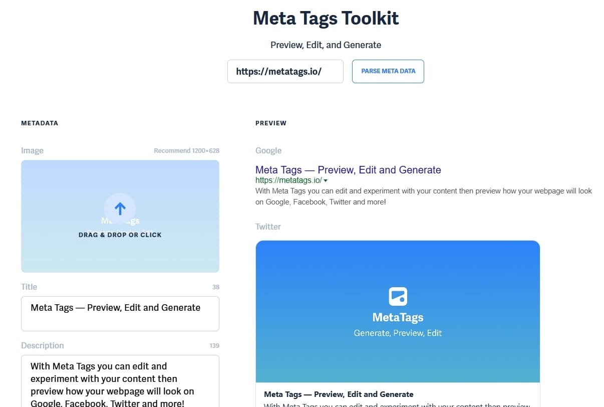 Metatags typo Instagram
