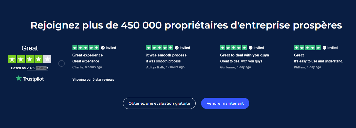 Avis des utilisateurs sur Flippa