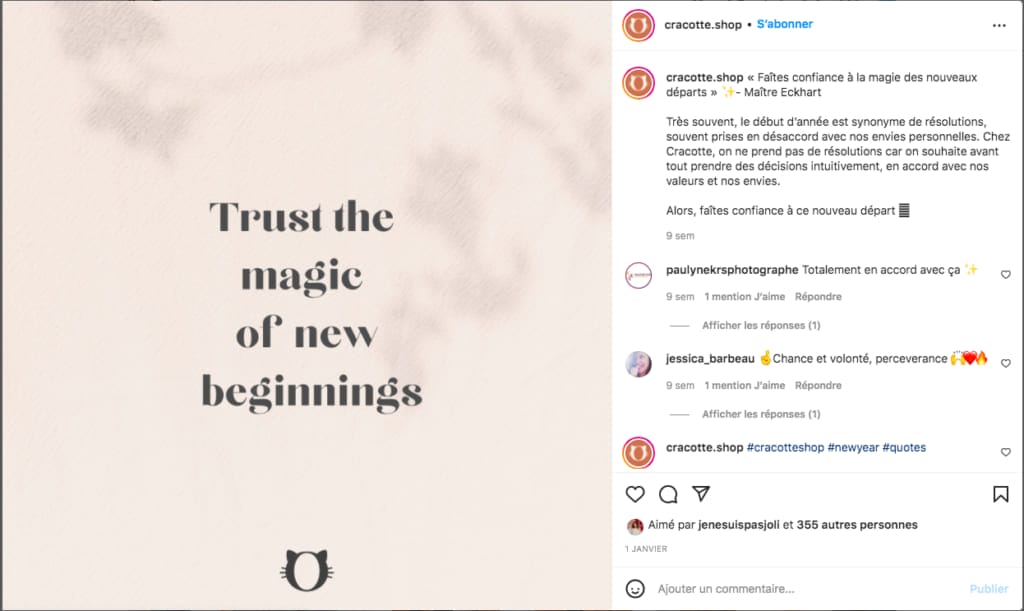 idée post Instagram - Citations inspirantes