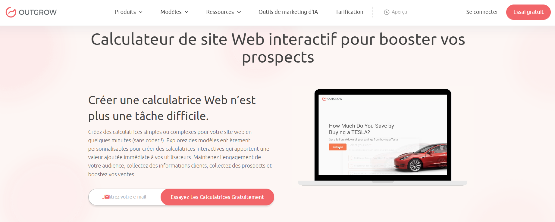 Test de Outgrow - Créateur de calculateurs