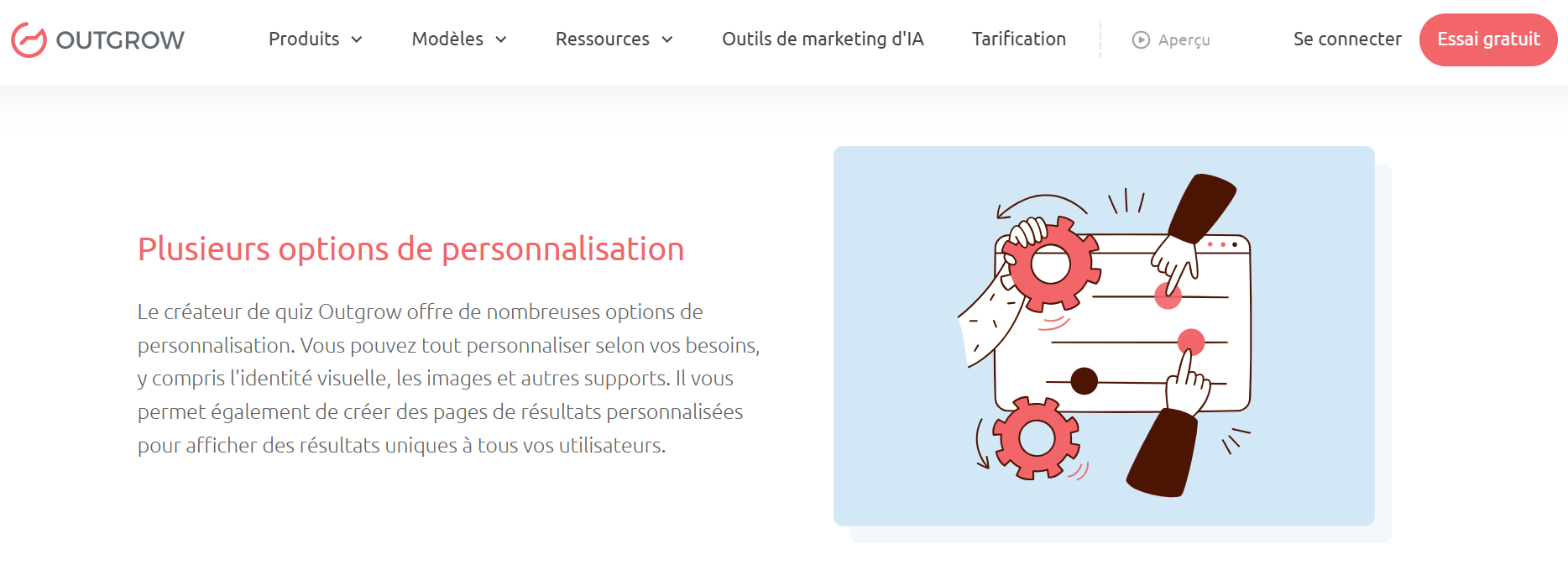 Test de Outgrow Personnalisation