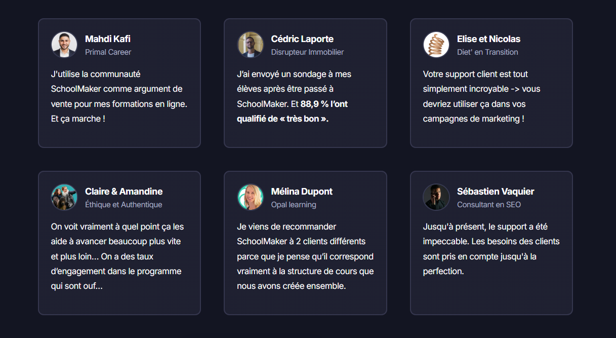 Ce qui revient côté critiques schoolmaker