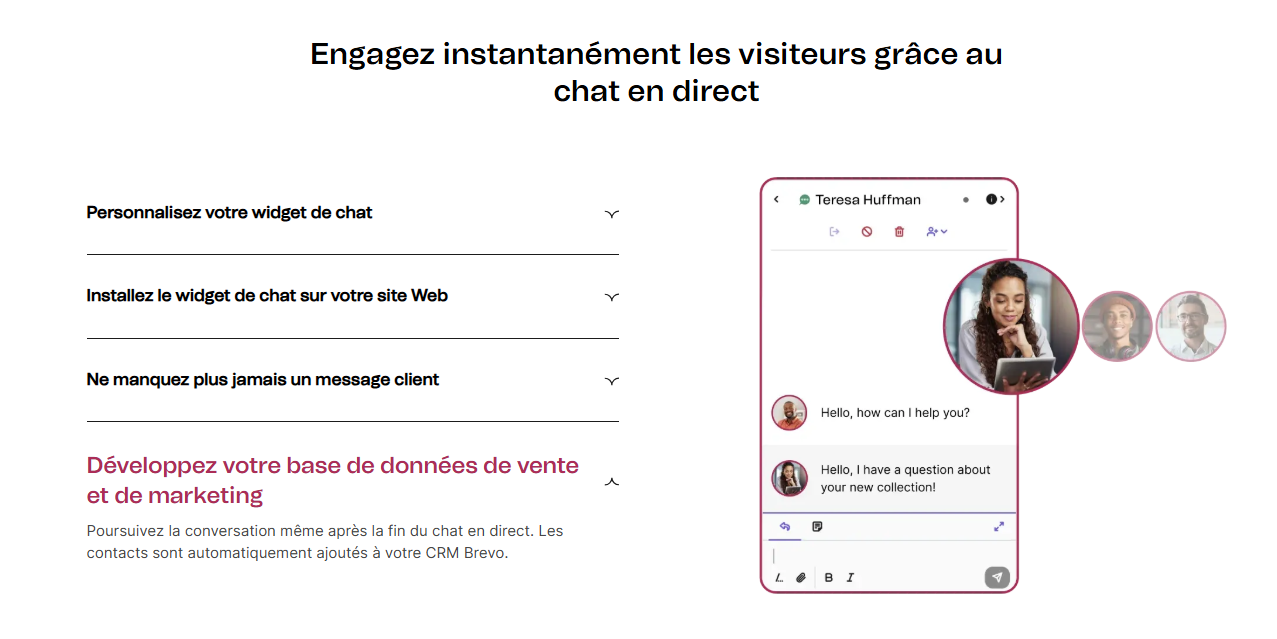 Chat en direct brevo