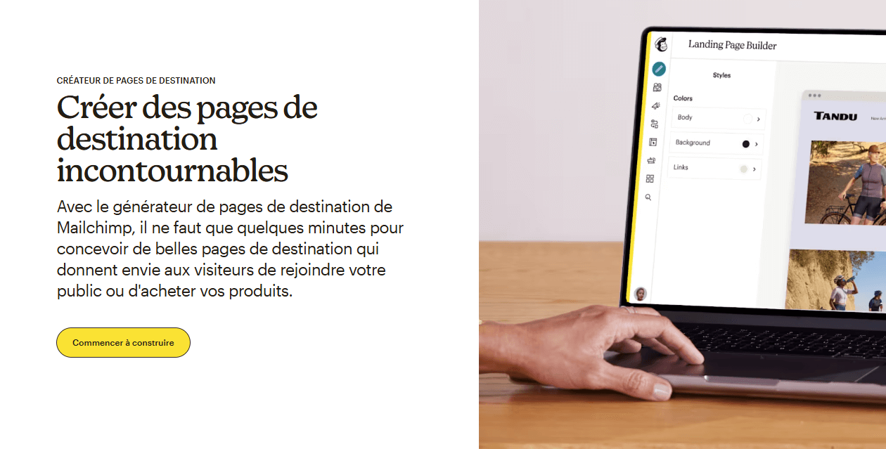 formulaires landing pages mailchimp