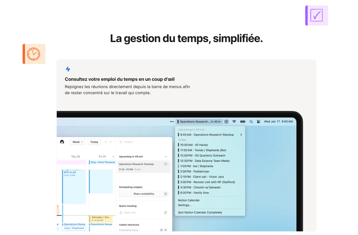 Le calendrier Notion