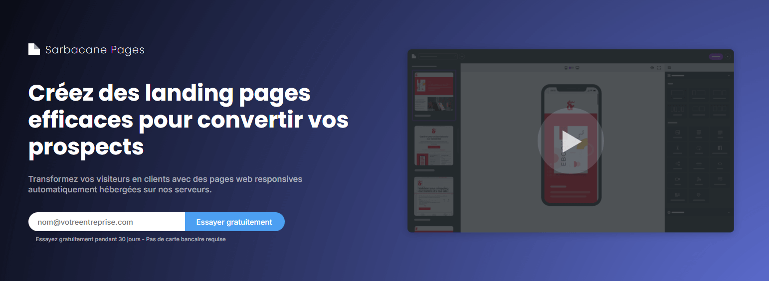 landing pages sarabacane